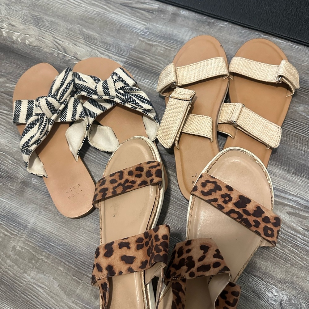 Leopard Print and Beige Sandals